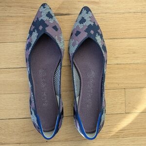 Rothy's Size 8.5 Rare Point Violet Botanicamo Flats